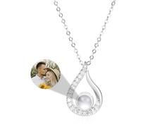 MMXX Collier Personnalisé Photo avec Projection D'image à l'intérieur pour Femmes Cadeaux Photo Personnalisés Commémoratifs D'amour pour Maman Épouse Petite Amie Fille Amies - C1