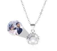 MMXX Collier Personnalisé Photo avec Projection D'image à l'intérieur pour Femmes Cadeaux Photo Personnalisés Commémoratifs D'amour pour Maman Épouse Petite Amie Fille Amies - E1