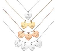 MMXX Collier Plaque Nominative Pierre de Naissance Personnalisée avec 1/2/3/4 Pendentifs pour Femme Bijou Personnalisé Élégant Acier Inoxydable Texte Gravé Cadeau Touchant pour Mère Épouse Amie - C3