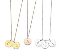 MMXX Colliers Personnalisé avec Prénom/Initiale pour Femme Collier avec Lettre Rondes/Carrées/Barres et Pierres de Naissance Cadeaux pour Maman Grand-mère Épouse Amie Anniversaire -A2