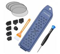 mmxxqq Kit de housse de refroidisseur et cache-poussière en métal pour PS5 | Comprend une brosse de nettoyage | Sept bouchons anti-poussière et quatre filtres anti-poussière pour ventilateur |