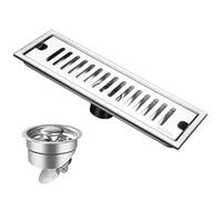 MMXYNXYD Caniveau Exterieur pour Terrasse de Piscine, Siphon de Sol Linéaire，caniveau de Douche, pour Terrasse de Piscine, Balcon et Cuisine(30 cm/12 in)