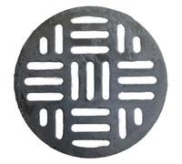 MMXYNXYD Caniveau Exterieur Robuste en Fonte, Grille Caniveau avec Système Anti-Obstruction, Grille Ronde Noire pour Allée, Jardin, Pelouse, Balcon et Trottoir(67 cm/26.4 in)