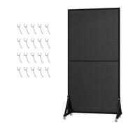 MMXYNXYD Présentoir à Pegboard sur Pied avec roulettes Pivotantes et 20 Crochets, Support en Métal pour Panneau Perforé, Panneau Porte Outils en Acier Laminé à Froid Épais(Black,60x160cm/24x63in)