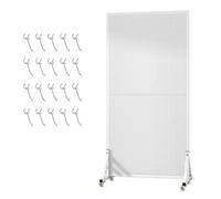 MMXYNXYD Présentoir à Pegboard sur Pied avec roulettes Pivotantes et 20 Crochets, Support en Métal pour Panneau Perforé, Panneau Porte Outils en Acier Laminé à Froid Épais(White,60x150cm/24x59in)