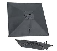 MMXYNXYD Toile de Parasol Déporté Carrée de Remplacement, 8 Baleines, avec Bouton Poussoir, Protection UV - pour Jardin, Terrasse, Marché(Gray,4mx3m/13ftx10ft)