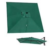 MMXYNXYD Toile de Parasol Déporté Carrée de Remplacement, 8 Baleines, avec Bouton Poussoir, Protection UV - pour Jardin, Terrasse, Marché(Green,4mx3m/13ftx10ft)