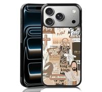 MMYAJT Coque de téléphone chrétienne avec dictons religieux classiques pour iPhone 17 Pro Max - TPU marron esthétique, croix, dieu Jésus, cadeau pour garçon, fille, homme et femme