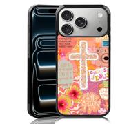 MMYAJT Coque de téléphone chrétienne avec dictons religieux classiques pour iPhone 17 Pro Max - TPU orange esthétique croix dieu Jésus coque de téléphone cadeau pour garçon, fille, homme femme