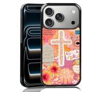 MMYAJT Coque de téléphone chrétienne avec dictons religieux classiques pour iPhone 17 Pro - TPU orange, esthétique, croix, dieu Jésus, cadeau pour garçon, fille, homme, femme