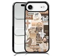 MMYAJT Coque de téléphone chrétienne avec dictons religieux classiques pour iPhone Air - TPU marron, esthétique, croix, dieu Jésus, cadeau pour garçon, fille, homme, femme