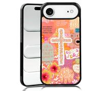 MMYAJT Coque de téléphone chrétienne avec dictons religieux classiques pour iPhone Air - TPU orange, esthétique, croix, dieu Jésus, cadeau pour garçon, fille, homme, femme