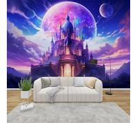 MMYAOKEN Papier Peint Panoramique Château 450x315 cm - Décoration Murale Princesse Conte de Fées - Tapisserie Murales Papier Peint Intissé pour Chambre Salon - Poster Tableaux Photo Muraux