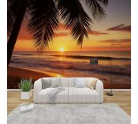 MMYAOKEN Papier Peint Panoramique Coucher de Soleil 100x70 cm - Décoration Murale Mer Palmier Tropicale - Tapisserie Murales Papier Peint Intissé pour Chambre Salon - Poster Tableaux Photo Muraux