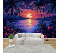 MMYAOKEN Papier Peint Panoramique Coucher de Soleil 100x70 cm - Décoration Murale Palmier Tropical Mer - Tapisserie Murales Papier Peint Intissé pour Chambre Salon - Poster Tableaux Photo Muraux