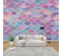 MMYAOKEN Papier Peint Panoramique écailles de Sirène 400x280 cm - Décoration Murale Fille Dégradé - Tapisserie Murales Papier Peint Intissé pour Chambre Salon - Poster Tableaux Photo Muraux