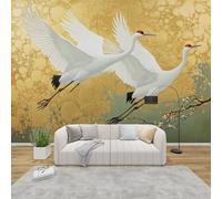 MMYAOKEN Papier Peint Panoramique Grue Japonaise 350x256 cm - Décoration Murale Japonais - Tapisserie Murales Papier Peint Intissé pour Chambre Salon - Poster Tableaux Photo Muraux