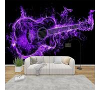 MMYAOKEN Papier Peint Panoramique Guitare 450x315 cm - Décoration Murale Ado Musique Rock - Tapisserie Murales Papier Peint Intissé pour Chambre Salon - Moderne Poster Tableaux Photo Muraux