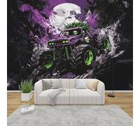 MMYAOKEN Papier Peint Panoramique Monster Truck 150x105 cm - Décoration Murale Garçon Halloween Horreur - Tapisserie Murales Papier Peint Intissé pour Chambre Salon - Poster Tableaux Photo Muraux