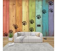 MMYAOKEN Papier Peint Panoramique Pattes de Chien 350x256 cm - Décoration Murale Patte de Chat Enfant - Tapisserie Murales Papier Peint Intissé pour Chambre Salon - Poster Tableaux Photo Muraux