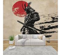 MMYAOKEN Papier Peint Panoramique Samouraï Japonais 250x175 cm - Décoration Murale Style Asiatique - Tapisserie Murales Papier Peint Intissé pour Chambre Salon - Poster Tableaux Photo Muraux