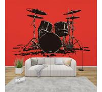 MMYAOKEN Papier Peint Panoramique Theme Musique 400x280 cm - Décoration Murale Batterie - Tapisserie Murales Papier Peint Intissé pour Chambre Salon - Moderne Poster Tableaux Photo Muraux