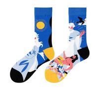 Mmyzao Chaussettes amusantes unisexes 35-46 - Motifs asymétriques gauche et droite - Motifs variés dans les domaines des animaux, de la nourriture, du sport et de l'art, Le créateur, 35-46