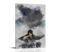 MNABSO Attack on Titan Levi Ackerman Peinture à l'huile Poster Peinture décorative Toile Art mural Salon Poster Chambre Peinture 08 x 12 pouces (20 x 30 cm)