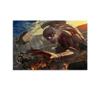 MNABSO Attack on Titan Poster Anime Role Mikasa Ackerman Vs Titan Peinture décorative sur toile Art mural pour salon et chambre à coucher 50 x 75 cm