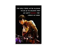 MNABSO Attack on Titan Poster décoratif sur toile pour salon et chambre à coucher Motif Anime Role Levi Ackerman Classics Fan Art 50 x 75 cm