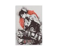 MNABSO Attaque on Titan Anime Role Levi Ackerman Noir et Blanc Fan Art mural Impression d'image moderne Décoration de chambre familiale 08 x 12 pouces (20 x 30 cm)