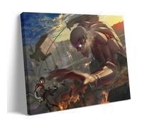 MNABSO Attaque on Titan Anime Role Mikasa Ackerman Vs Titan Art mural Impression d'image moderne Décoration de chambre familiale 50 x 75 cm