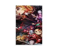 MNABSO Demon Slayer Poster classique d'animation collective Peinture décorative sur toile Art mural pour salon, chambre à coucher, 40 x 60 cm
