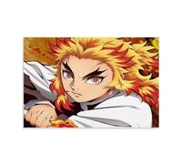 MNABSO Poster d'art Demon Slayer Personnages Rengoku Kyoujurou Fan Art Peinture décorative sur toile Art mural pour salon Poster chambre à coucher 50 x 75 cm