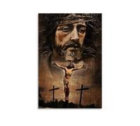 MNABSO Poster Jesus on The Cross Peinture décorative sur toile Art mural pour salon, chambre à coucher, 60 x 90 cm