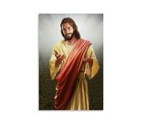 MNABSO Poster portrait de Jésus Peinture décorative sur toile Art mural pour salon, chambre à coucher, 20 x 30 cm