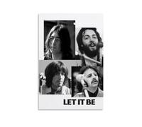 MNABSO The Beatles Star Black White Art Poster Peinture décorative sur toile Art mural pour salon, chambre à coucher, 60 x 90 cm