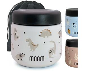 mnam Boîte de Conservation Isotherme pour Bébé 400 ml - Thermo Alimentaire Chaud - Termos Bébé - Gamelle Isotherme Repas - Lunch box - Food Thermy (Flaskdino)