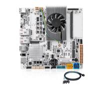 MNBOXCONET Carte mère NAS N150 6 baies, double RJ45 10 GBE LAN, carte mère Mini-ITX, 3 mini cartes M.2 NVMe, DDR5 8 Go de RAM 128 Go SSD, carte serveur domestique basse consommation, HD2.0 avec câble