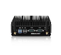 MNBOXCONET Fanless Mini PC Industrial J6412, Small Computer, 8GB RAM 128GB NVMe SSD, Windows 11 Pro, Dual i226V 2.5GbE LAN, RS232 COM, WiFi5/BT4.2, Business Office Triple Display