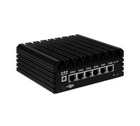 MNBOXCONET Firewall Fanless Mini PC Appliance N100, Small Ordinateur de Bureau 6 x 2.5GbE I226-V LAN, DDR5 8GB RAM 512GB SSD, Windows 11 Pro, OPNsense, Type-C, TF Slot, HD