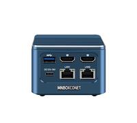 MNBOXCONET Mini PC Hardware N100 (4C/4T, jusqu'à 3,4 GHz), Opnsense Mini Computer Blue, PVE Micro PC LPDDR5 16 Go RAM 256 Go SSD 2 ports I226-V 2,5 Go LAN, USB C Triple Display, Wifi6/BT5.2