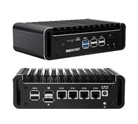 MNBOXCONET Mini PC N150 Firewall Fanless (up to 3.6GHz), DDR5 16GB RAM 512GB SSD Micro Appliance Hardware Computer 4 x 2.5GbE I226-V LAN, Windows, OPNsense,TF, AES-NI