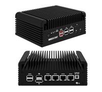 MNBOXCONET N355 Mini PC Firewall Fanless (up to 3.9GHz), 4 x 2.5GbE I226-V LAN Micro Appliance Hardware Computer DDR5 16GB RAM 1TB SSD, Windows, OPNsense,Dual Display, AES-NI