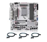 MNBOXCONET W680 LGA1700 M-ATX NAS Motherboard 12 Bay, 4xU-DIMM ECC DDR5 RJ45 10GBE LAN, Carte Mère Dual PCIEx16 Slot, Miniboard 3xM.2 NVME Slot, Five Display, DDR5 32GB RAM 1TB SSD with Cable