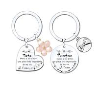 MNBVBV 2ps porte clef tata tonton cadeau annonce grossesse tonton et tata cadeau tonton et tata merci d'être une tata exceptionnelle (Tonton Tata) (1)