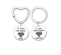 MNBVBV 2ps porte clef tata tonton cadeau annonce grossesse tonton et tata cadeau tonton et tata merci d'être une tata exceptionnelle (Tonton Tata) (3)