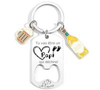MNBVBV Cadeau annonce grossesse Papi Porte Clef Tu vas être Grand-Père Décapsuleur Cadeau Anniversaire Homme Original Cadeaux de Noël Annonce Grossesse Grand-Père Original pour un Futur Papi
