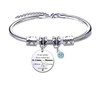 MNBVBV Cadeau Fete des Meres Bracelet Maman bracelet maman et fille je t'aime cadeau Maman anniversaire cadeau fete des meres naissance bracelet