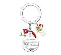 MNBVBV Cadeau Marraine Porte-clés «Veux-tu être ma MARRAINE d'amour pour toute la vie» Marraine d'anniversaire Noël Cadeau fête des mères Cadeaux de Noël (2)